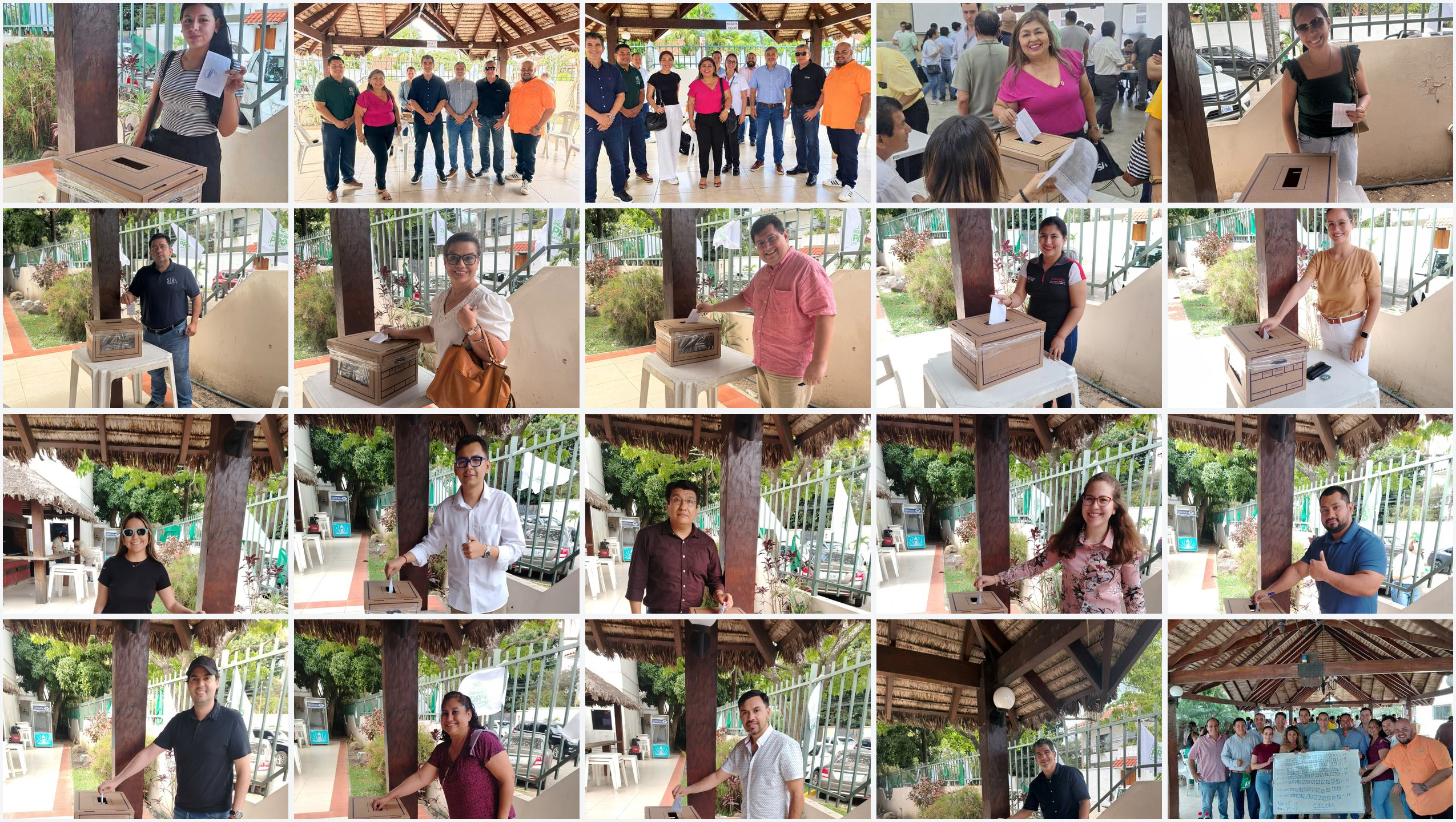 Collage de profesionales participando en la jornada electoral del 11 de septiembre de 2026 en Santa Cruz